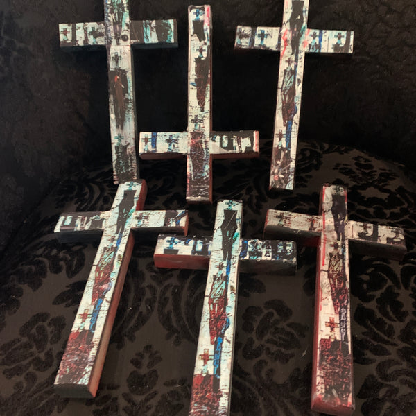Curse Mackey "Curse-A-Fix" wooden art cross. 2025 Series! New!