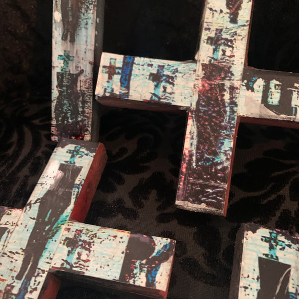 Curse Mackey "Curse-A-Fix" wooden art cross. 2025 Series! New!