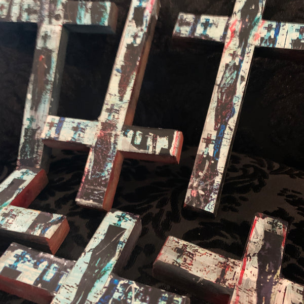 Curse Mackey "Curse-A-Fix" wooden art cross. 2025 Series! New!