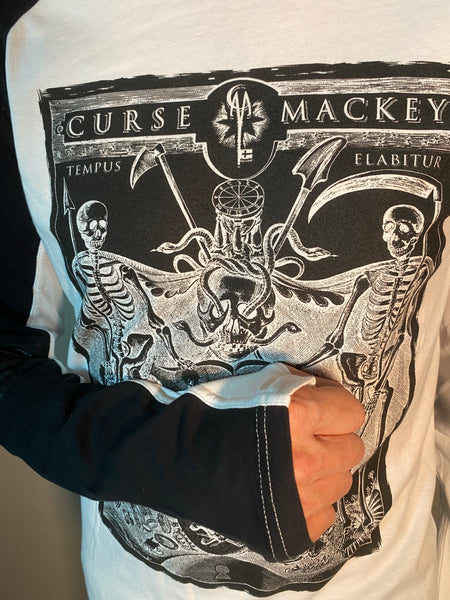 CURSE MACKEY 'TEMPUS' FAUX LEATHER MOTO SWEATSHIRT